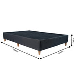 Base Cama Toledo Gris Oscuro 124x34cm para Colchón Semidoble 120 X 190 Cm sin Colchón y con Patas
