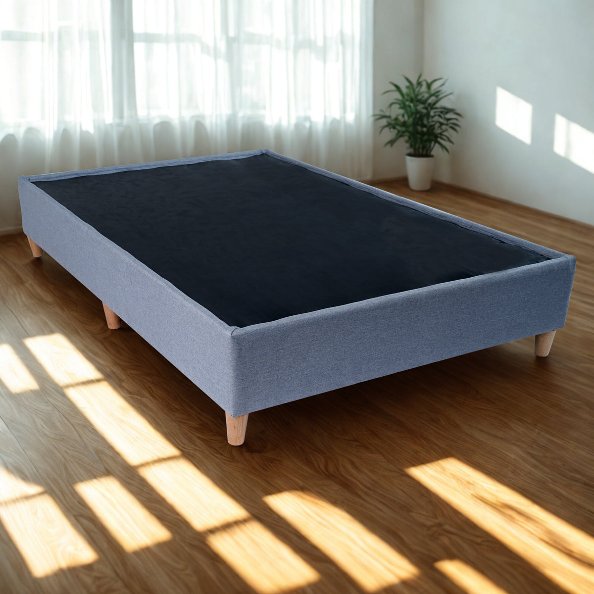 Base Cama Toledo Plata 124x34cm para Colchón Semidoble 120 X 190 Cm sin Colchón y con Patas