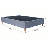 Base Cama Toledo Plata 124x34cm para Colchón Semidoble 120 X 190 Cm sin Colchón y con Patas