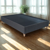 Base Cama Toledo Gris Oscuro 104x34cm para Colchón Sencillo 100 X 190 Cm sin Colchón y con Patas