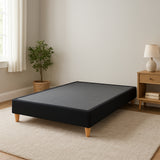 Base Cama Toledo Negro 104x34cm para Colchón Sencillo 100 X 190 Cm sin Colchón y con Patas