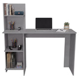 Escritorio Vilna Gris 120x120.6cm con Organizador de Libros sin Cajones