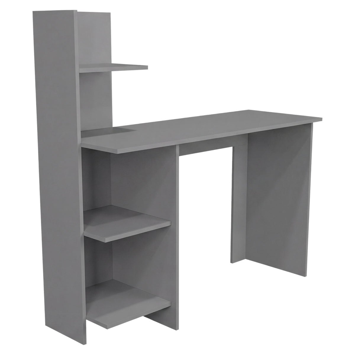 Escritorio Vilna Gris 120x120.6cm con Organizador de Libros sin Cajones