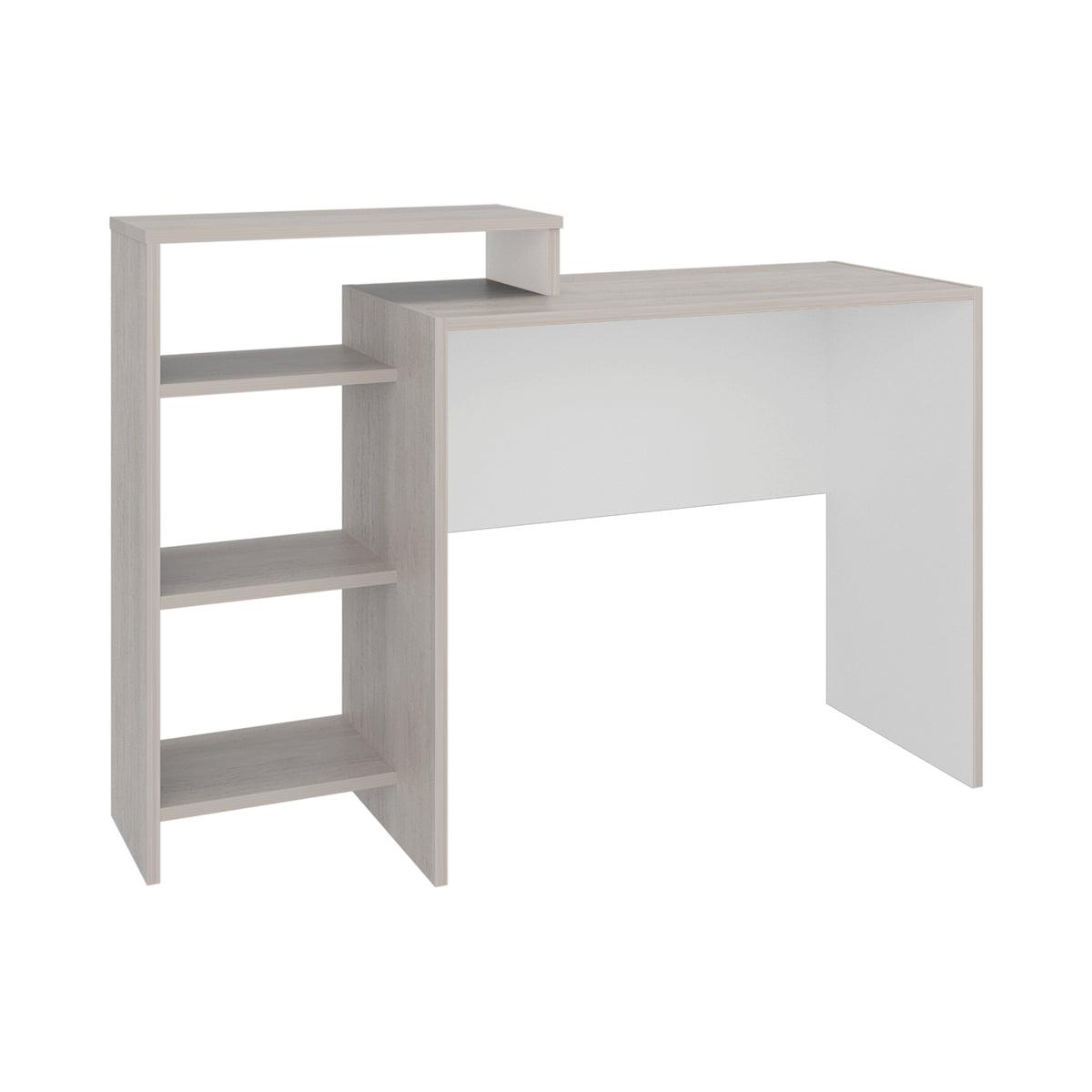 Escritorio Stella Plus Tivoli y Blanco 125.7x89.4cm con Organizador de Libros sin Cajones