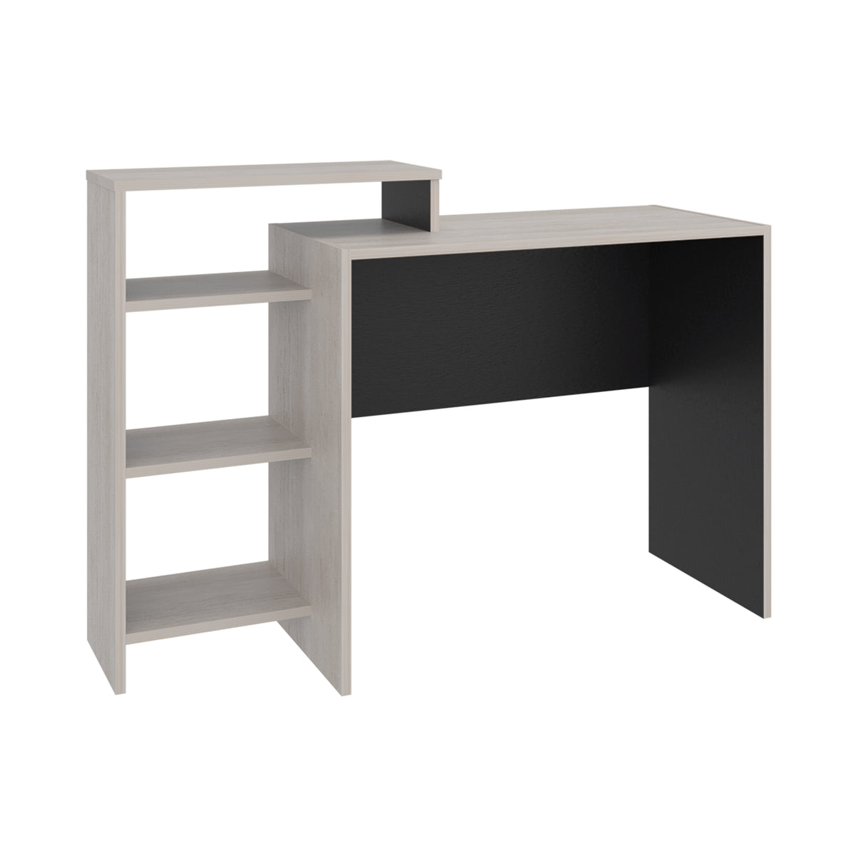 Escritorio Stella Plus Tivoli y Wengue 125.7x89.4cm con Organizador de Libros sin Cajones