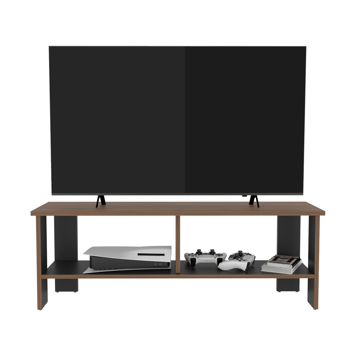 Mesa para TV Navia Gales y Wengue 120.3x42.1cm para TV Hasta 65" Pulgadas con Dos Compartimientos