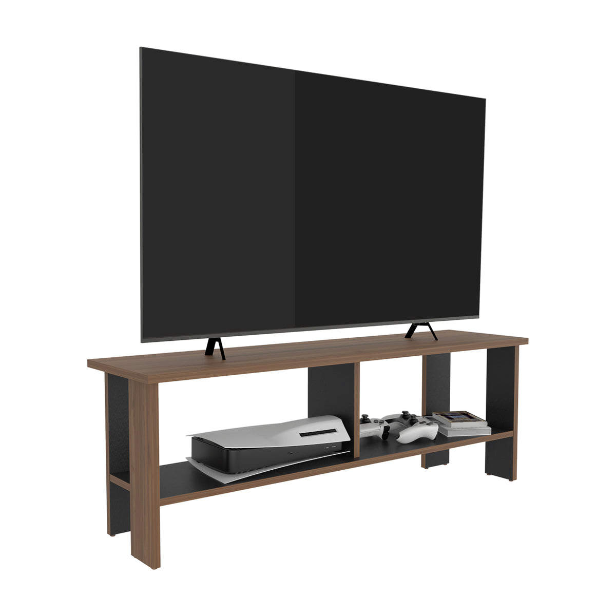 Mesa para TV Navia Gales y Wengue 120.3x42.1cm para TV Hasta 65" Pulgadas con Dos Compartimientos