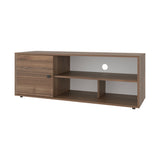 Rack de TV Noah Gales y Blanco 120x44cm para TV Hasta 55" Pulgadas con Tres Compartimientos y con Ranura para Cables
