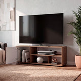 Rack de TV Noah Gales y Blanco 120x44cm para TV Hasta 55" Pulgadas con Tres Compartimientos y con Ranura para Cables