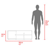 Rack de TV Noah Gales y Blanco 120x44cm para TV Hasta 55" Pulgadas con Tres Compartimientos y con Ranura para Cables