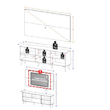 Combo Rack con Panel de Tv Moscow Negro 175x63cm para TV Hasta 65" Pulgadas con Cinco Compartimientos y con Ranura para Cables