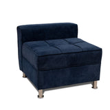 Sala Barcelona Azul 75x82cm de Cinco Puestos Modular con Apoya Brazos