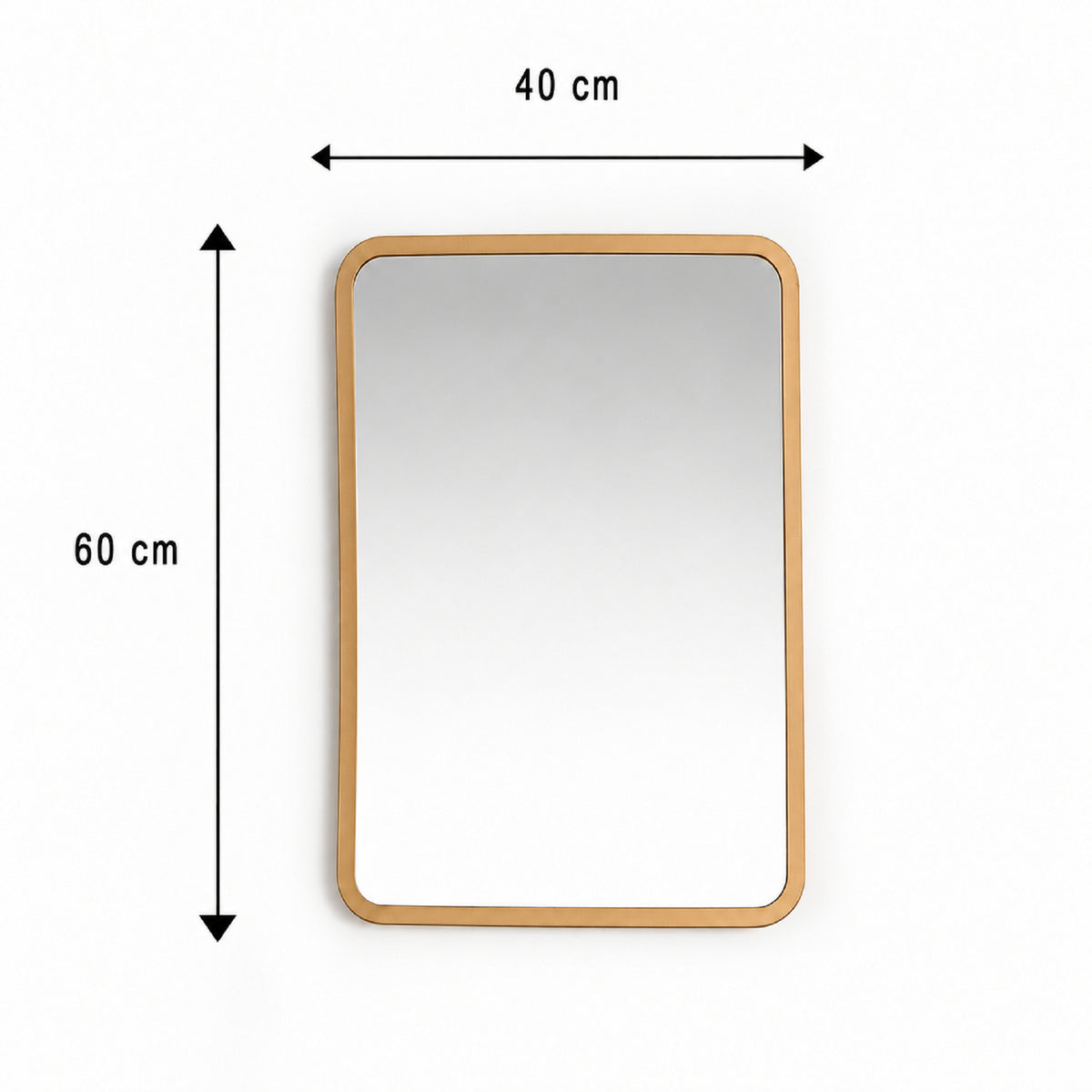 Espejo de Pared Lisboa Dorado 40x60cm Rectangular con Marco en Madera