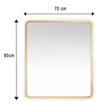 Espejo de Pared Lisboa Dorado 70x90cm Rectangular con Marco en Madera