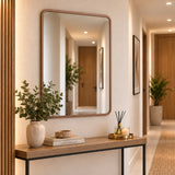 Espejo de Pared Lisboa Oro Rosa 70x90cm Rectangular con Marco en Madera