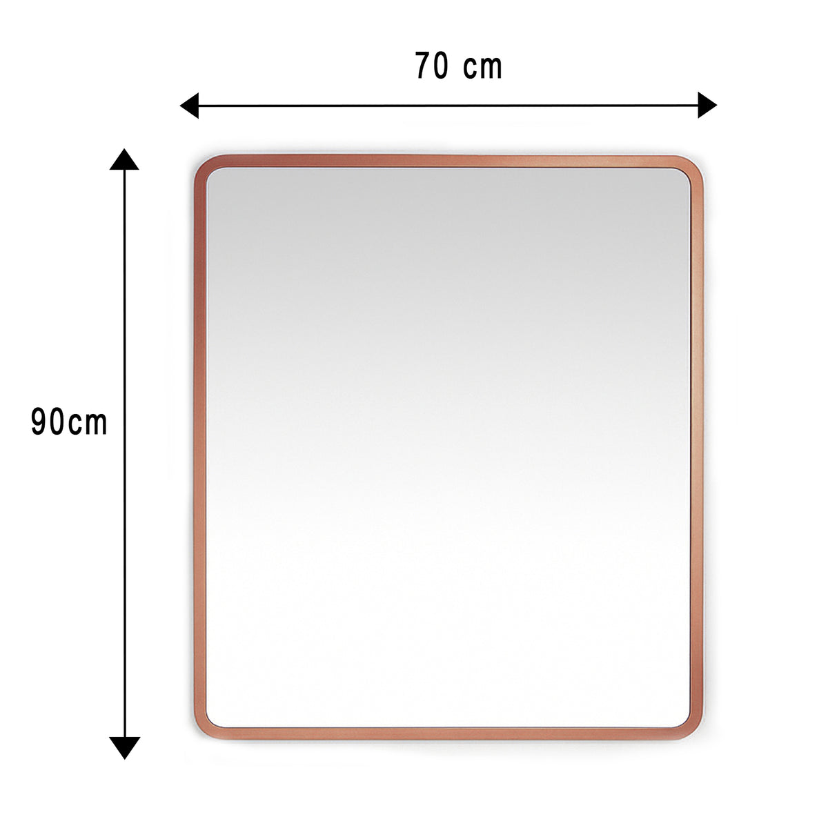 Espejo de Pared Lisboa Oro Rosa 70x90cm Rectangular con Marco en Madera