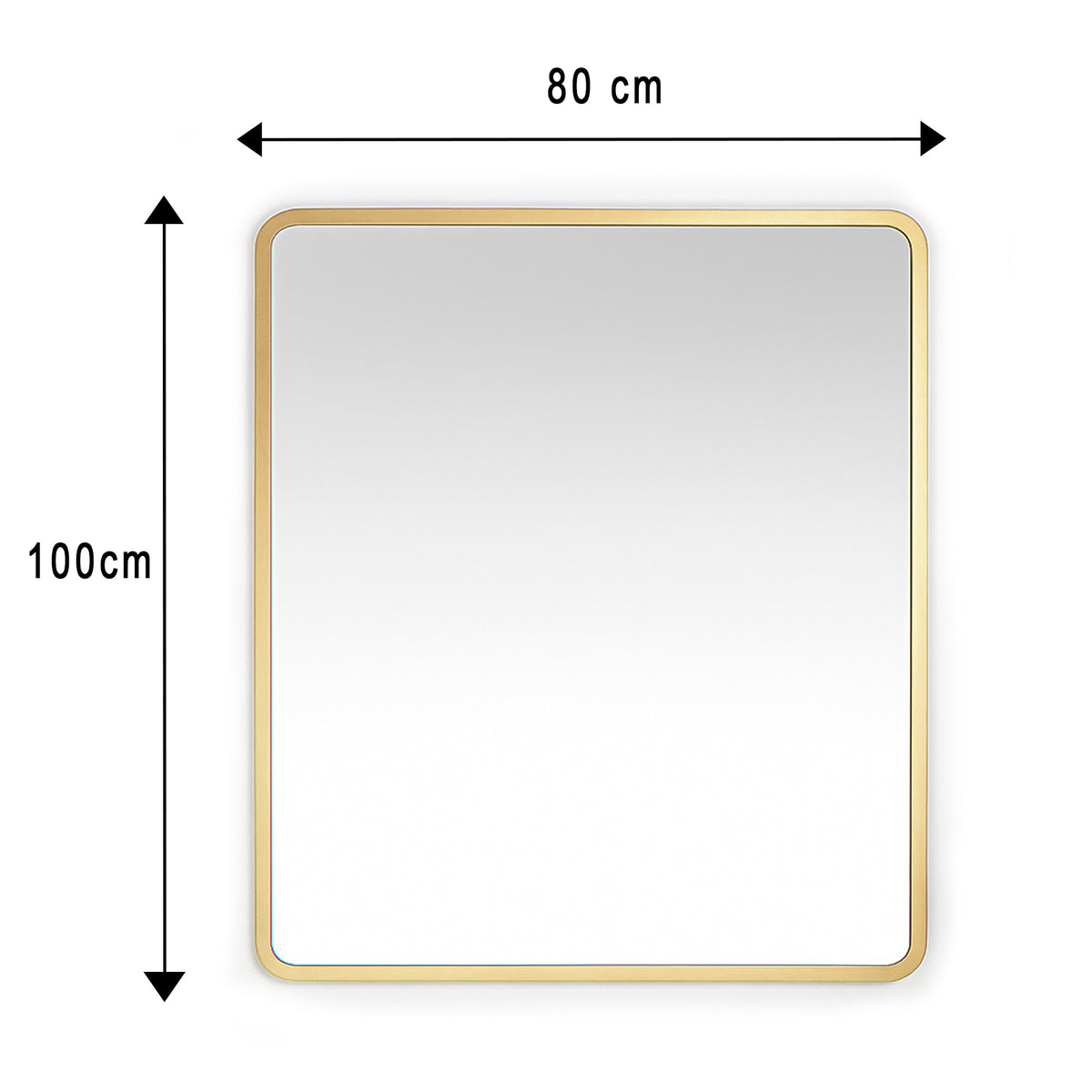Espejo de Pared Lisboa Dorado 80x100cm Rectangular con Marco en Madera