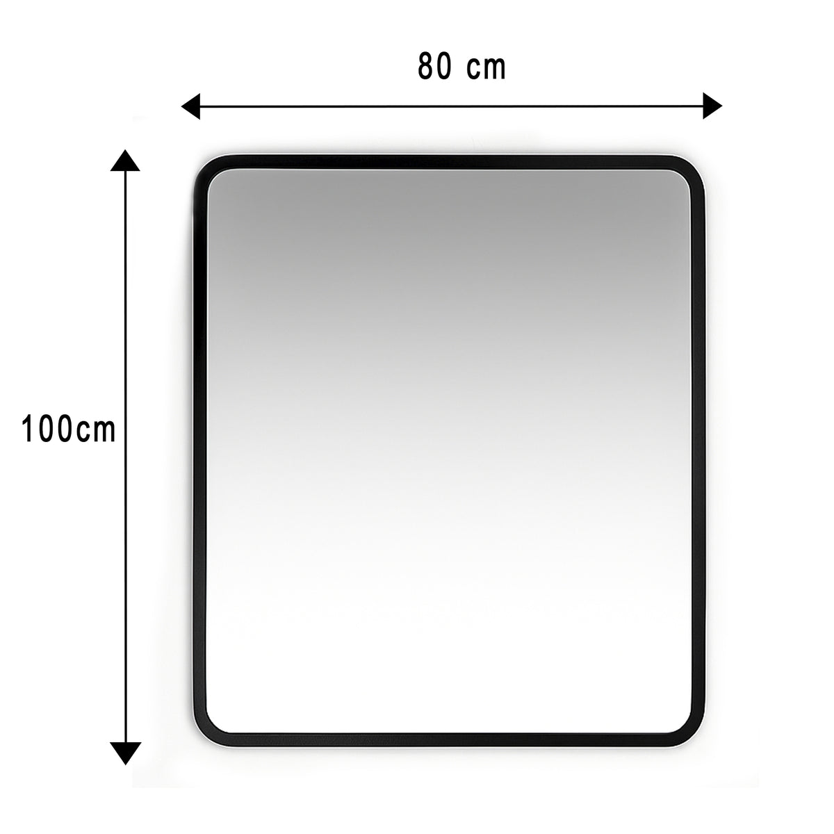 Espejo de Pared Lisboa Negro 80x100cm Rectangular con Marco en Madera