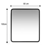Espejo de Pared Lisboa Negro 80x100cm Rectangular con Marco en Madera