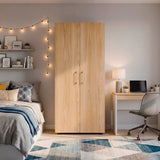 Closet Tera Fresno y Blanco 80x180cm sin Cajones con 3 Entrepaños