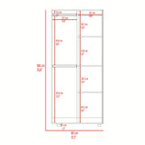 Closet Tera Fresno y Blanco 80x180cm sin Cajones con 3 Entrepaños