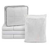 Combo Sábana y Protector de Colchón Blanco 140x190cm para Colchón Doble 140 X 190 Cm 200 Hilos Antifluido Fondo Entero