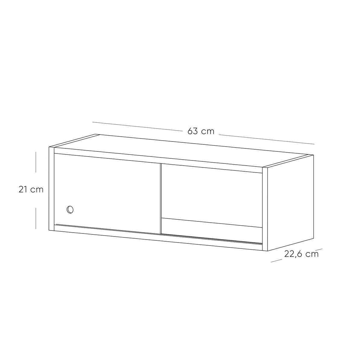 Repisa Nórdica Madera Natural y Blanco 63x21cm Rectangular con Seis Entrepaños
