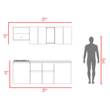 Cocina Amantia Fresno Europeo 212x208cm con Mesón de Acero Inoxidable con Pozuelo Lado Derecho y con Estufa