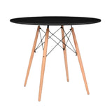 Mesa de Comedor Eames Negro 80x75cm Circular de Cuatro Puestos sin Sillas