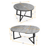 Mesa de Comedor Emet Oasis y Metálico Negro 105x71cm Circular Extensible de Seis Puestos sin Sillas
