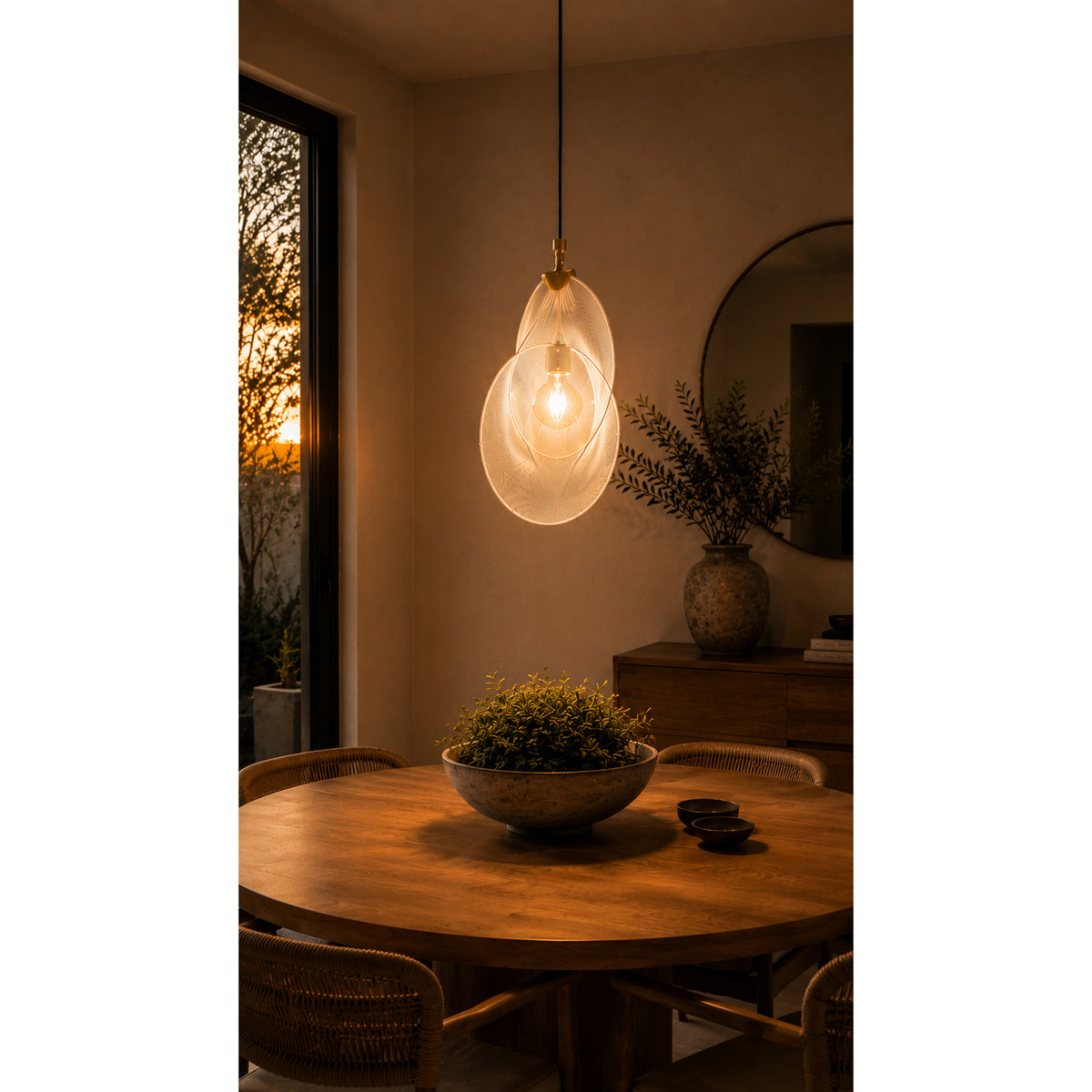 Lámpara de Techo Voile Blanco Crema 30x43cm de una Luz Ajustable de Luz Cálida con Bombillo LED
