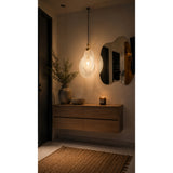 Lámpara de Techo Voile Blanco Crema 30x43cm de una Luz Ajustable de Luz Cálida con Bombillo LED