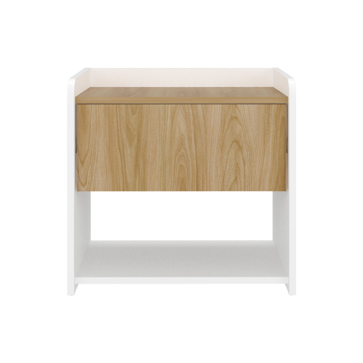 Mesa de Noche Fidelis Blanco Fresno 52x50.6cm con Un Cajón y un Compartimiento