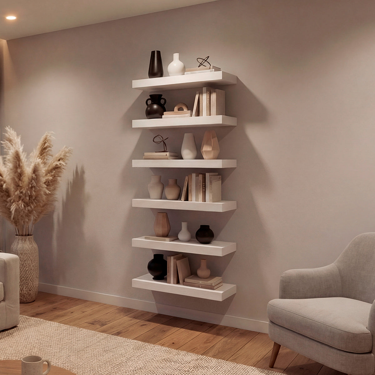 Repisa Shelf Blanco 45.1x3.8cm Flotante Rectangular