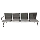 Silla Tandem Gris 225x76cm de Cuatro Puestos con Apoya Brazos en cada Esquina