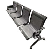 Silla Tandem Gris 225x76cm de Cuatro Puestos con Apoya Brazos en cada Esquina