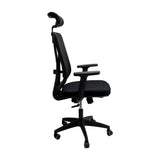 Set x 2 Sillas de Oficina Manila Negro 51x118cm Espaldar Reclinable con Ruedas con Apoya Cabezas y con Soporte Lumbar