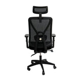 Set x 2 Sillas de Oficina Manila Negro 51x118cm Espaldar Reclinable con Ruedas con Apoya Cabezas y con Soporte Lumbar