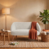 Sofá Astra Multicolor y Matiz Caoba 130x77cm de Dos Puestos con Apoya Brazos