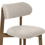 Silla de Comedor Saudi Beige y Matiz Caoba 58x82cm de Asiento Ovalado con Espaldar y sin Apoya Brazos