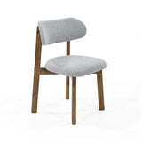 Silla de Comedor Saudi Plata y Matiz Caoba 58x82cm de Asiento Ovalado con Espaldar y sin Apoya Brazos
