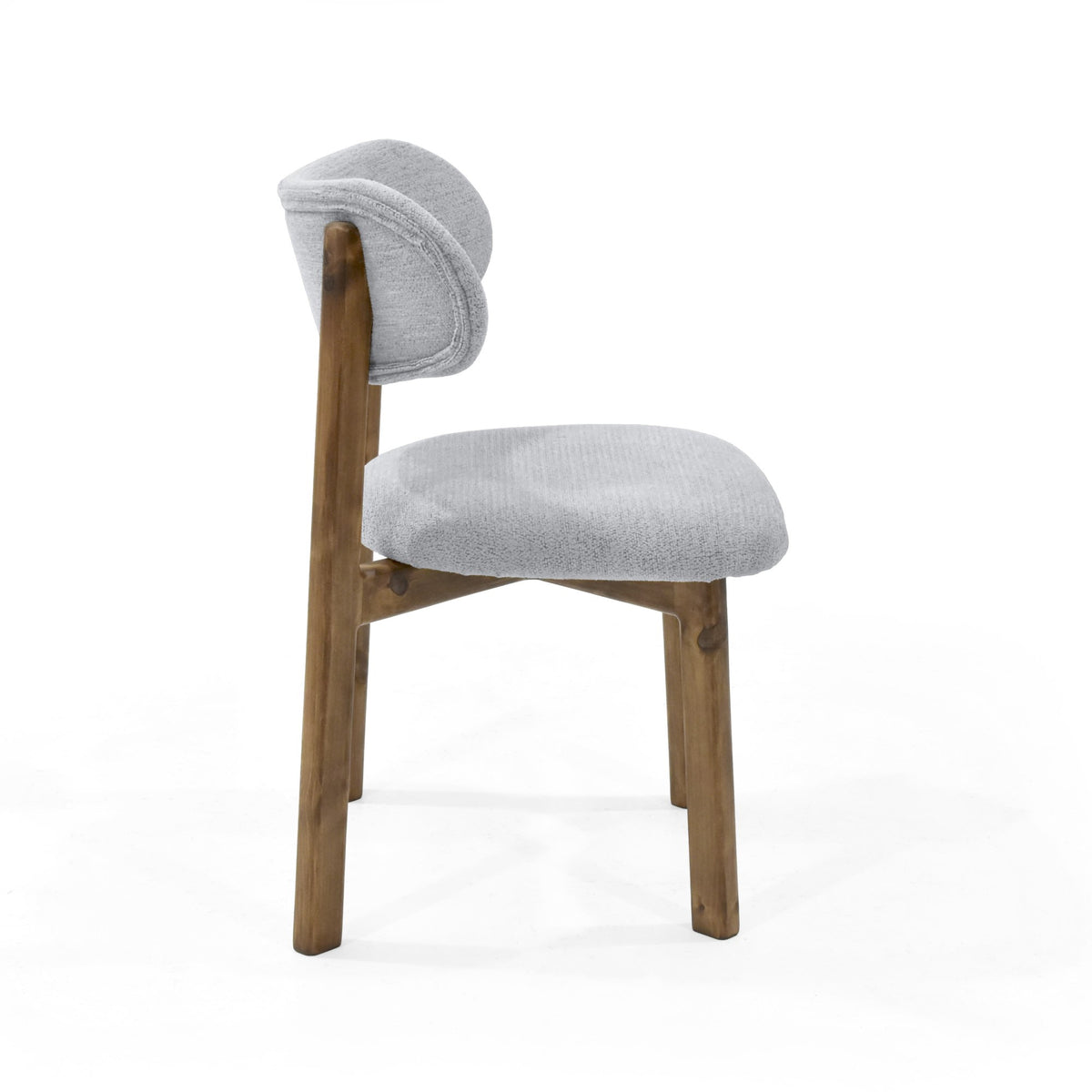 Silla de Comedor Saudi Plata y Matiz Caoba 58x82cm de Asiento Ovalado con Espaldar y sin Apoya Brazos