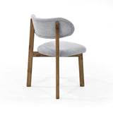 Silla de Comedor Saudi Plata y Matiz Caoba 58x82cm de Asiento Ovalado con Espaldar y sin Apoya Brazos