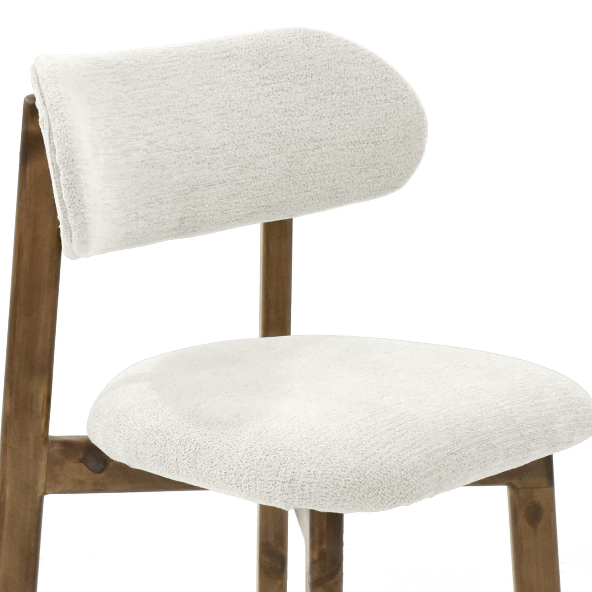 Silla de Comedor Saudi Multicolor y Matiz Caoba 58x82cm de Asiento Ovalado sin Espaldar y sin Apoya Brazos