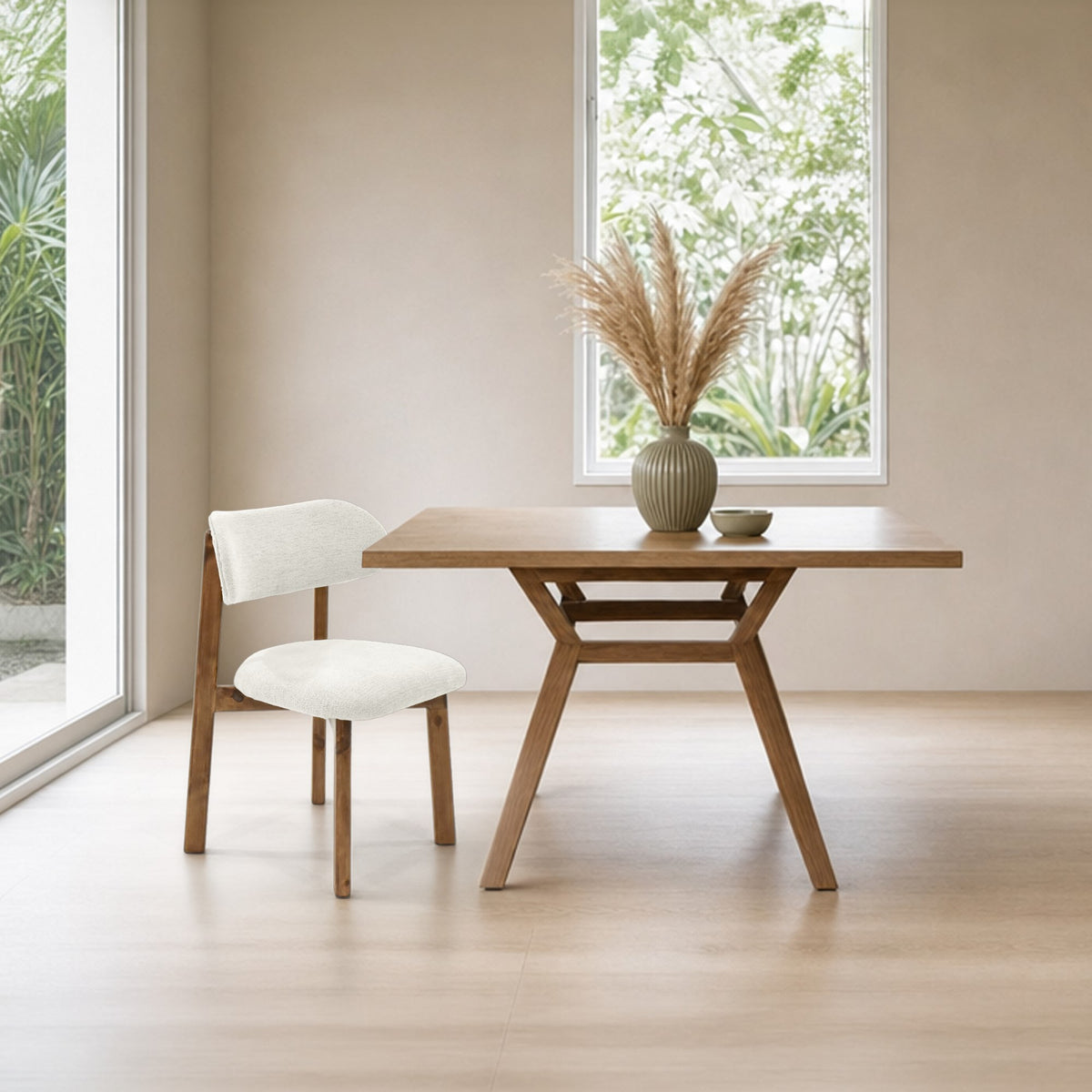 Silla de Comedor Saudi Multicolor y Matiz Caoba 58x82cm de Asiento Ovalado sin Espaldar y sin Apoya Brazos