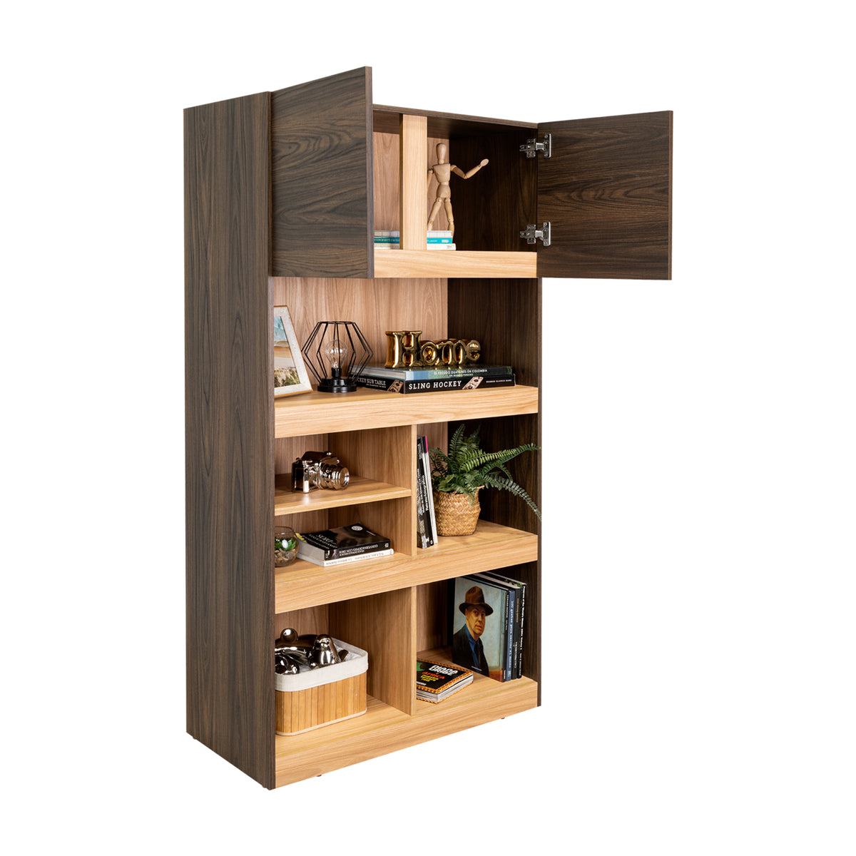 Biblioteca Ofice Habano 80.1x151.9cm con Seis Compartimientos y con Un Cajón