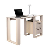 Escritorio Verlot Taupe Mallado 52x75cm con Dos Cajones y con Organizador de Libros