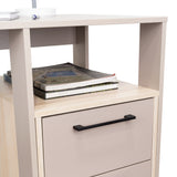 Escritorio Verlot Taupe Mallado 52x75cm con Dos Cajones y con Organizador de Libros