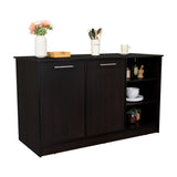 Isla de Cocina Ginger Wengue 150x90.6cm Con Seis Compartimientos
