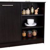 Isla de Cocina Ginger Wengue 150x90.6cm Con Seis Compartimientos